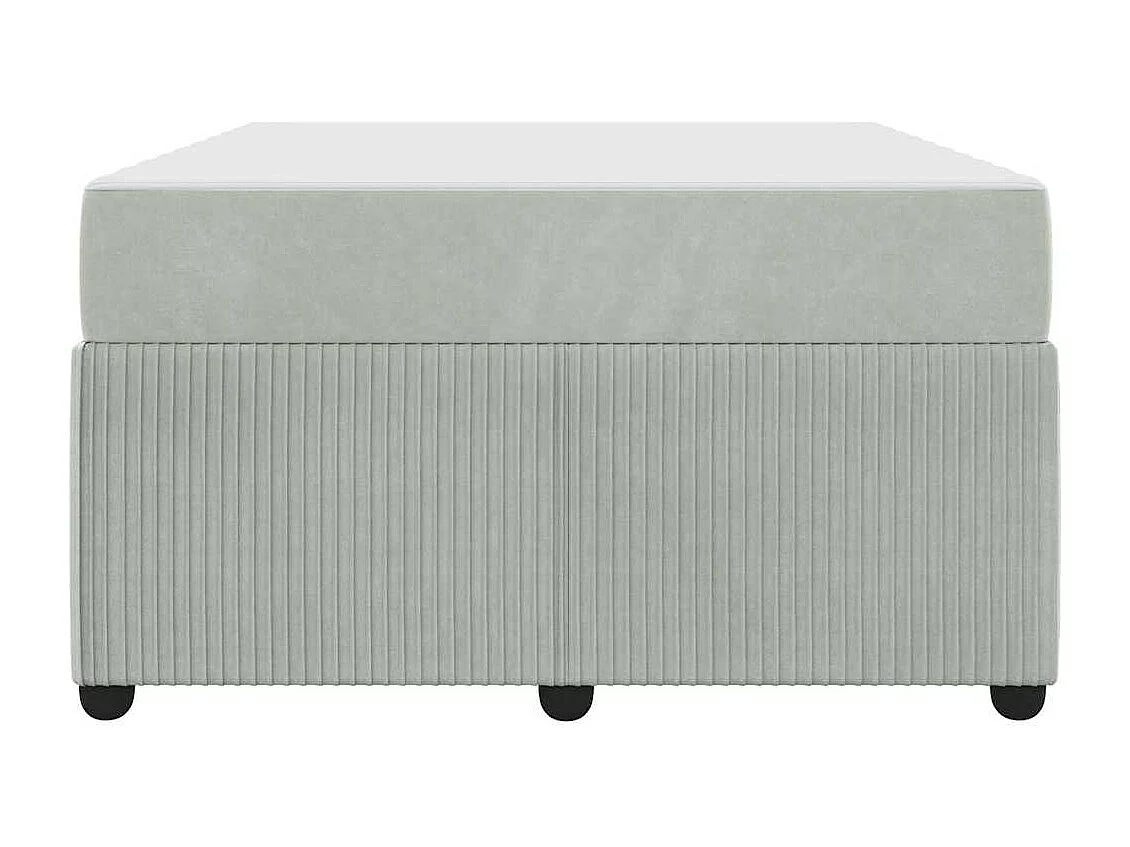 Cadre de lit avec matelas Gris clair 120 x 200 cm Velours