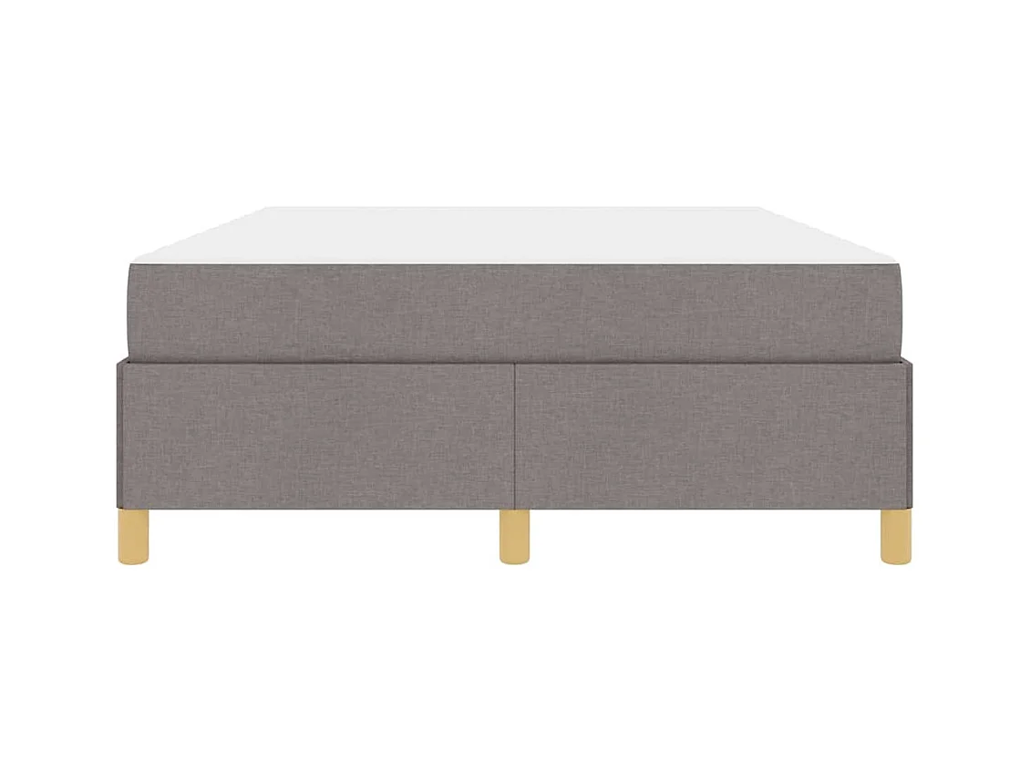 Cadre de lit avec matelas Taupe et blanc 160 x 200 cm tissu