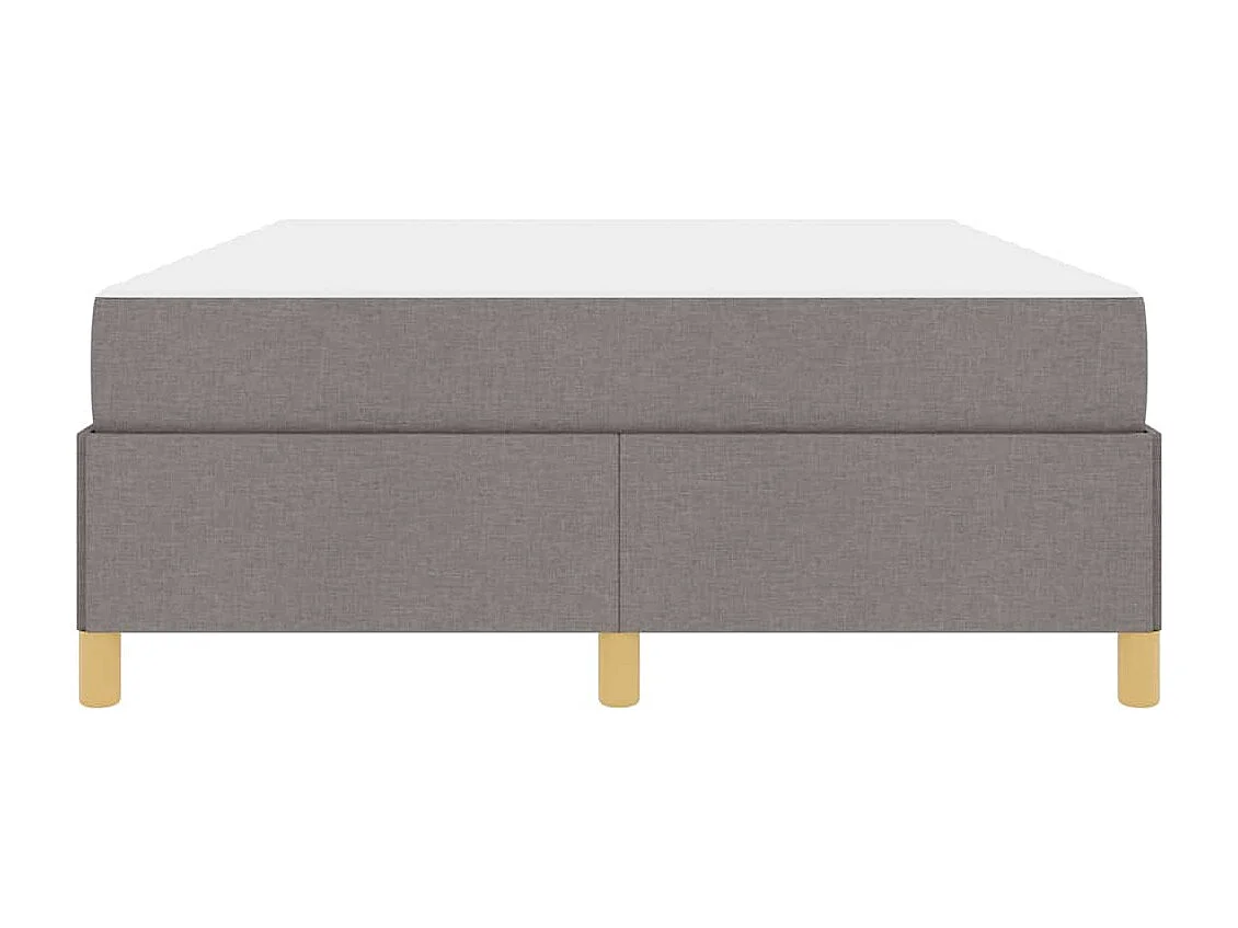 Cadre de lit avec matelas Taupe et blanc 160 x 200 cm tissu