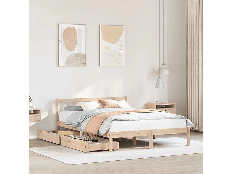 Cadre de lit sans matelas 120x200 cm bois de pin massif