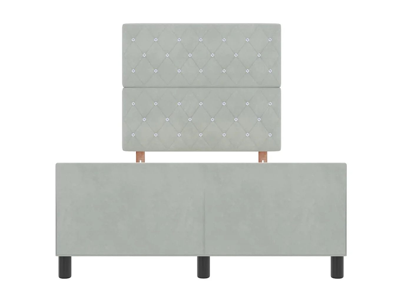 Bedframe met hoofdeinde Lichtgrijs 120 x 190 cm Fluweel