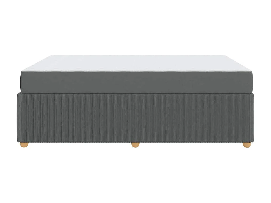 Cadre de lit avec matelas Gris foncé 140 x 200 cm tissu