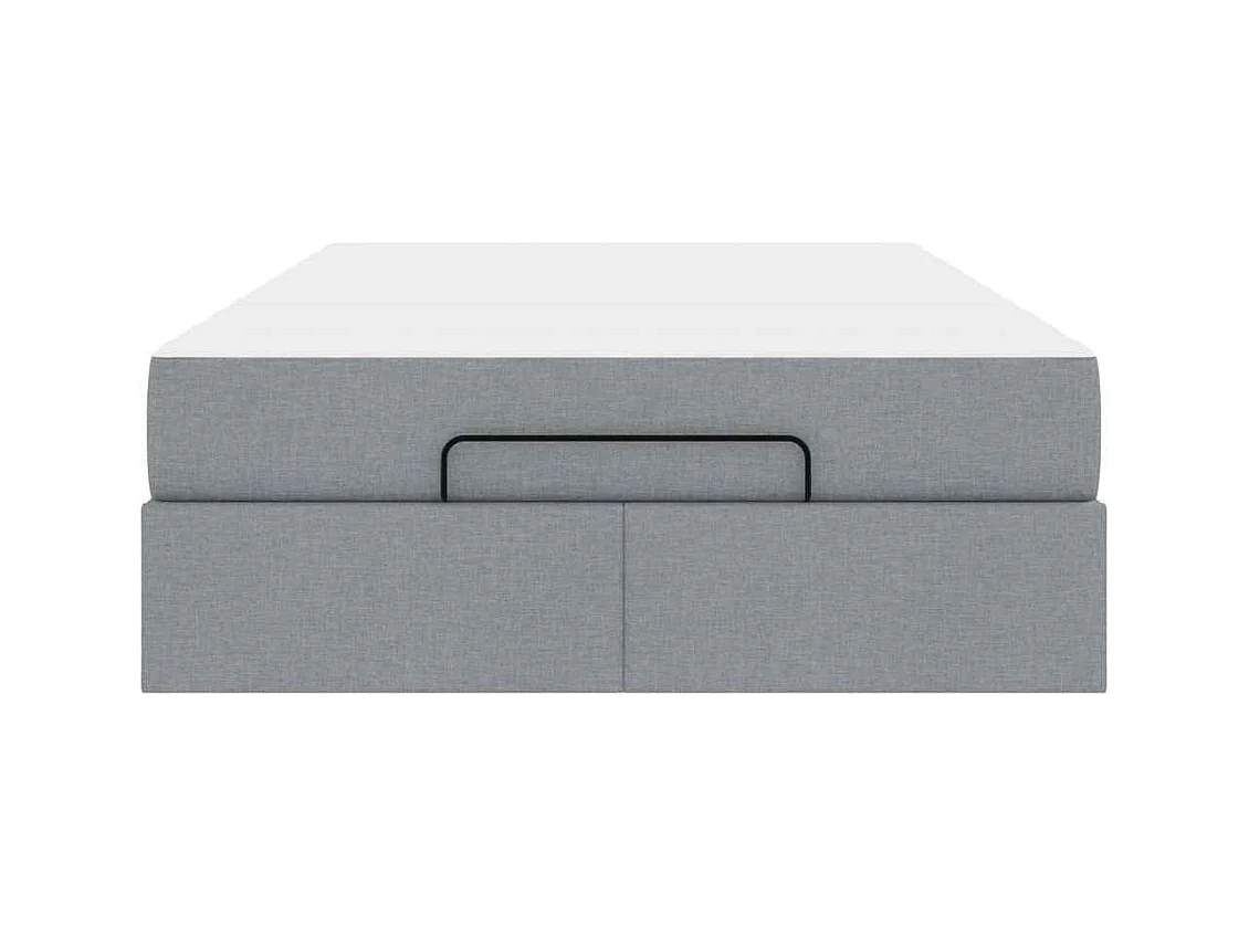 Cadre de lit avec matelas Gris clair 120 x 200 cm tissu