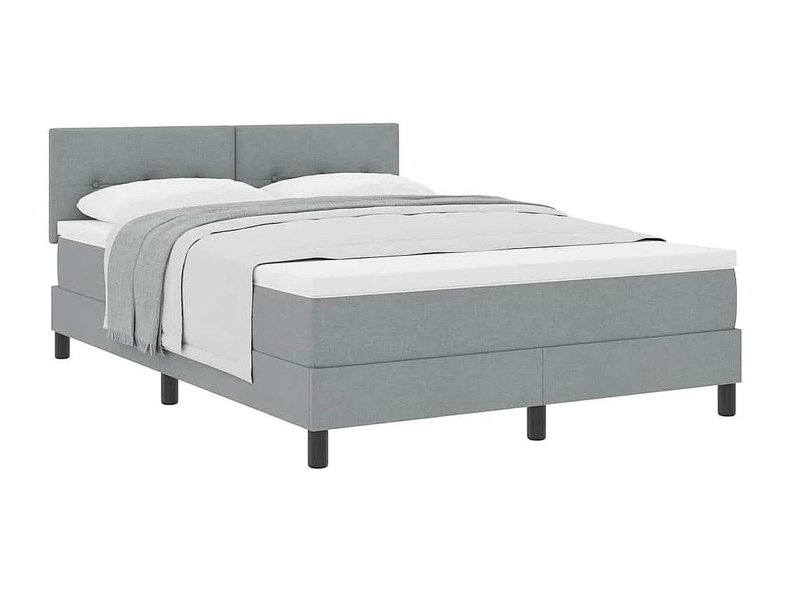 Cadre de lit avec matelas Gris clair 140 x 190 cm tissu