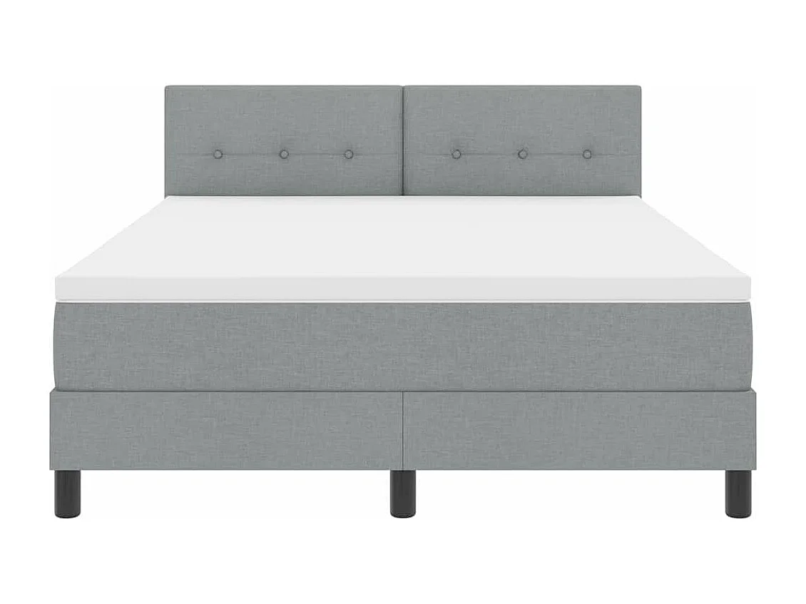 Cadre de lit avec matelas Gris clair 140 x 190 cm tissu