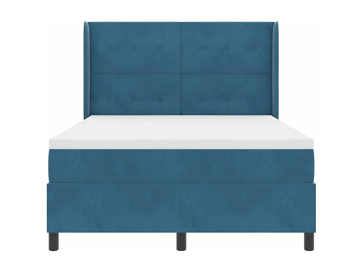 Cadre de lit avec Matelas LED Bleu 140 x 200 cm Velours