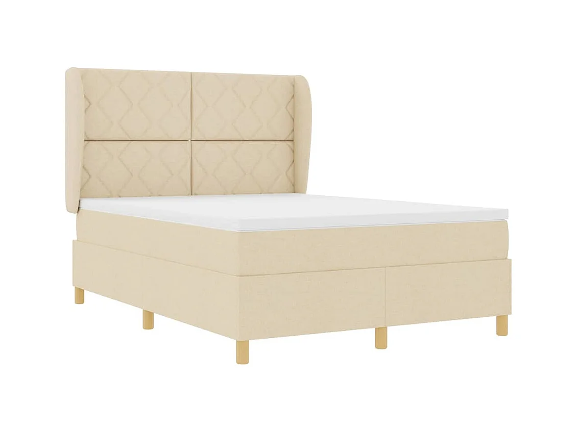Cadre de lit avec matelas gris foncé 90x190 cm Crème