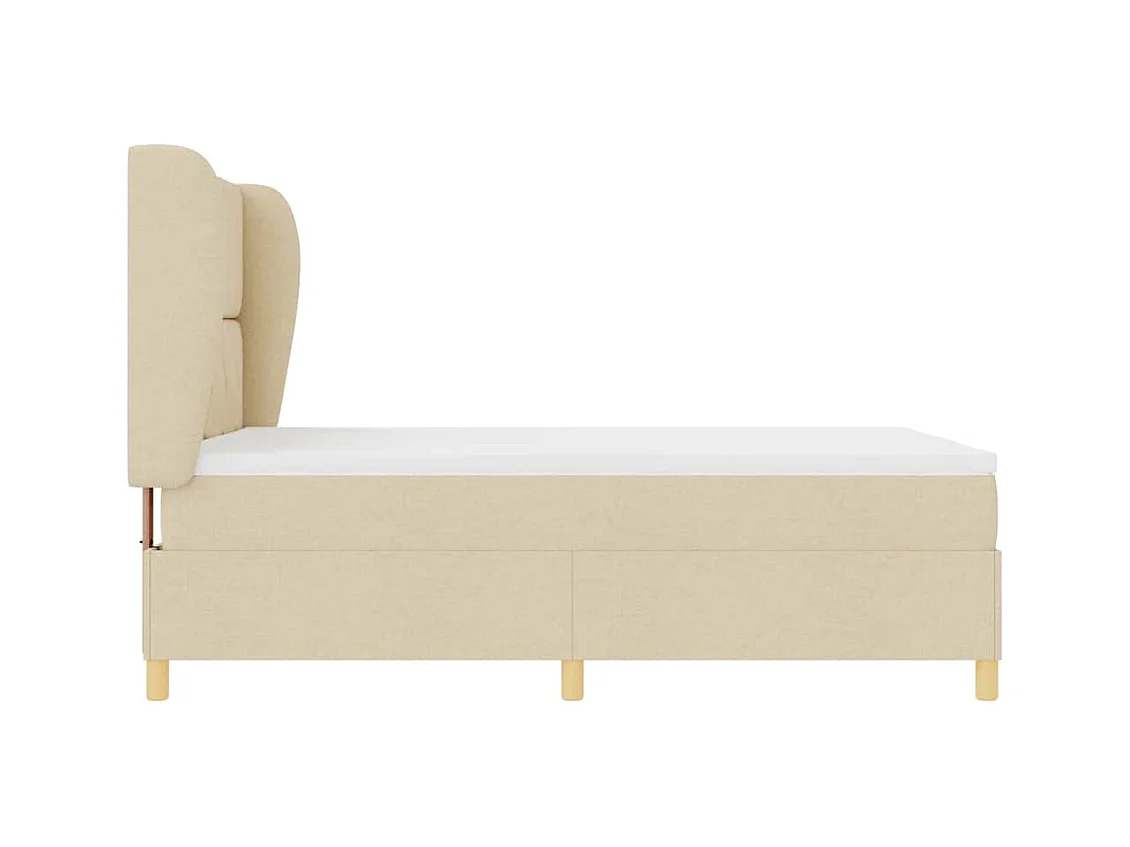 Cadre de lit avec matelas gris foncé 90x190 cm Crème