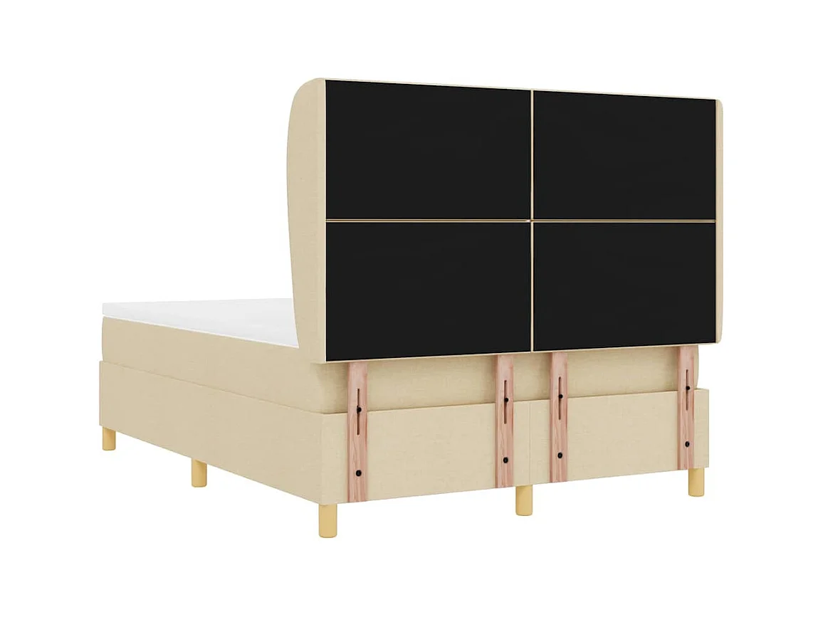 Cadre de lit avec matelas gris foncé 90x190 cm Crème