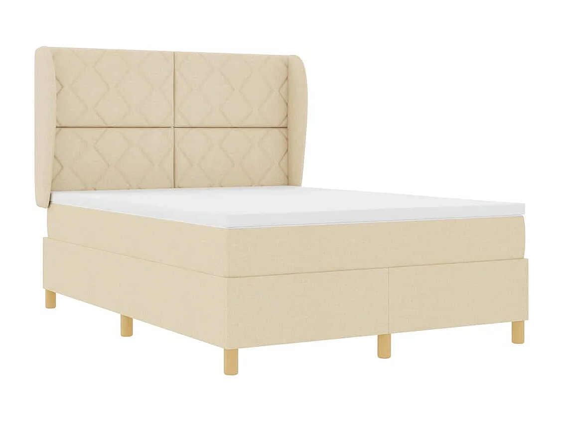Cadre de lit avec matelas gris foncé 90x190 cm Crème
