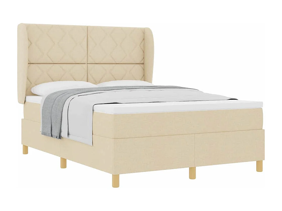 Cadre de lit avec matelas gris foncé 90x190 cm Crème