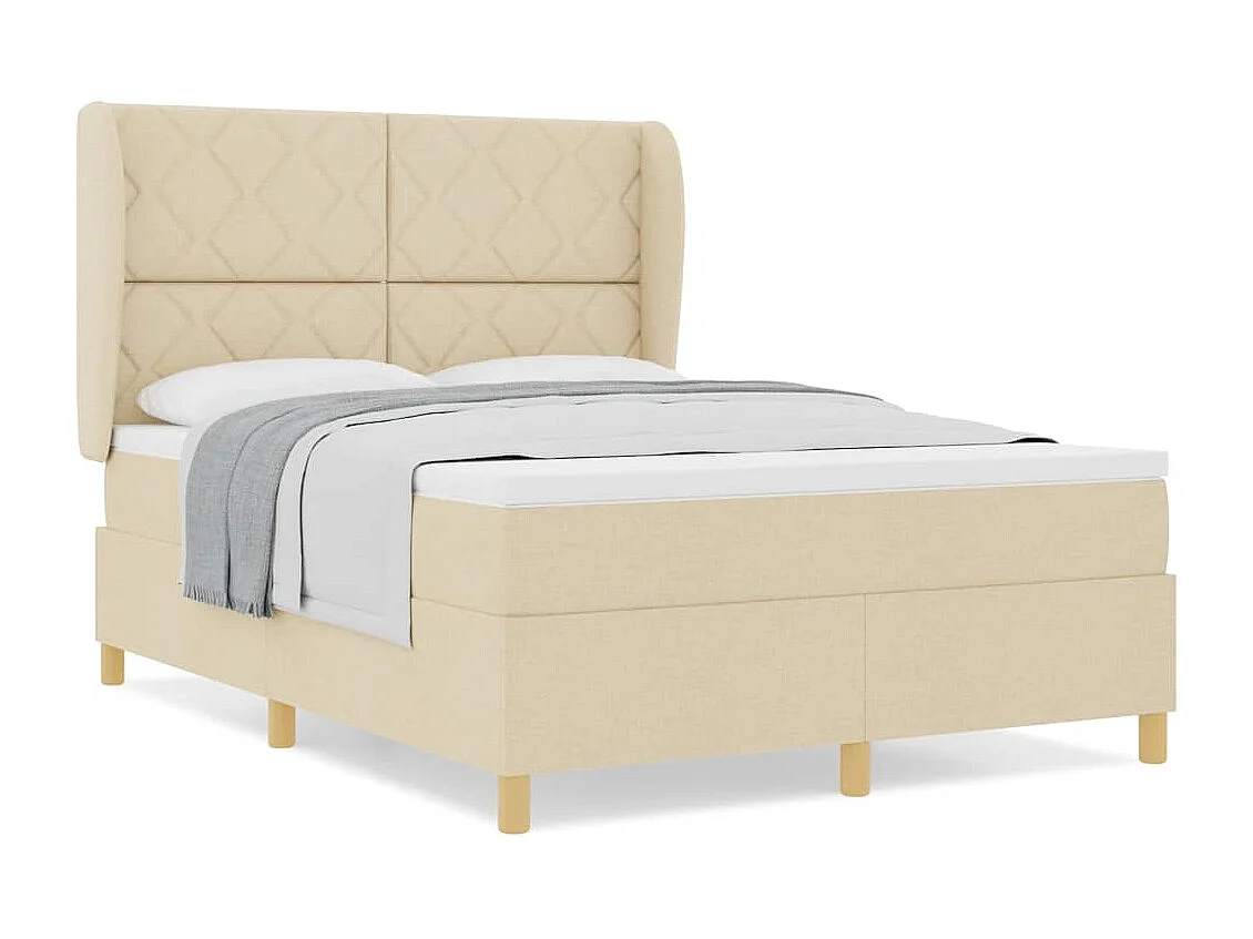 Cadre de lit avec matelas gris foncé 90x190 cm Crème