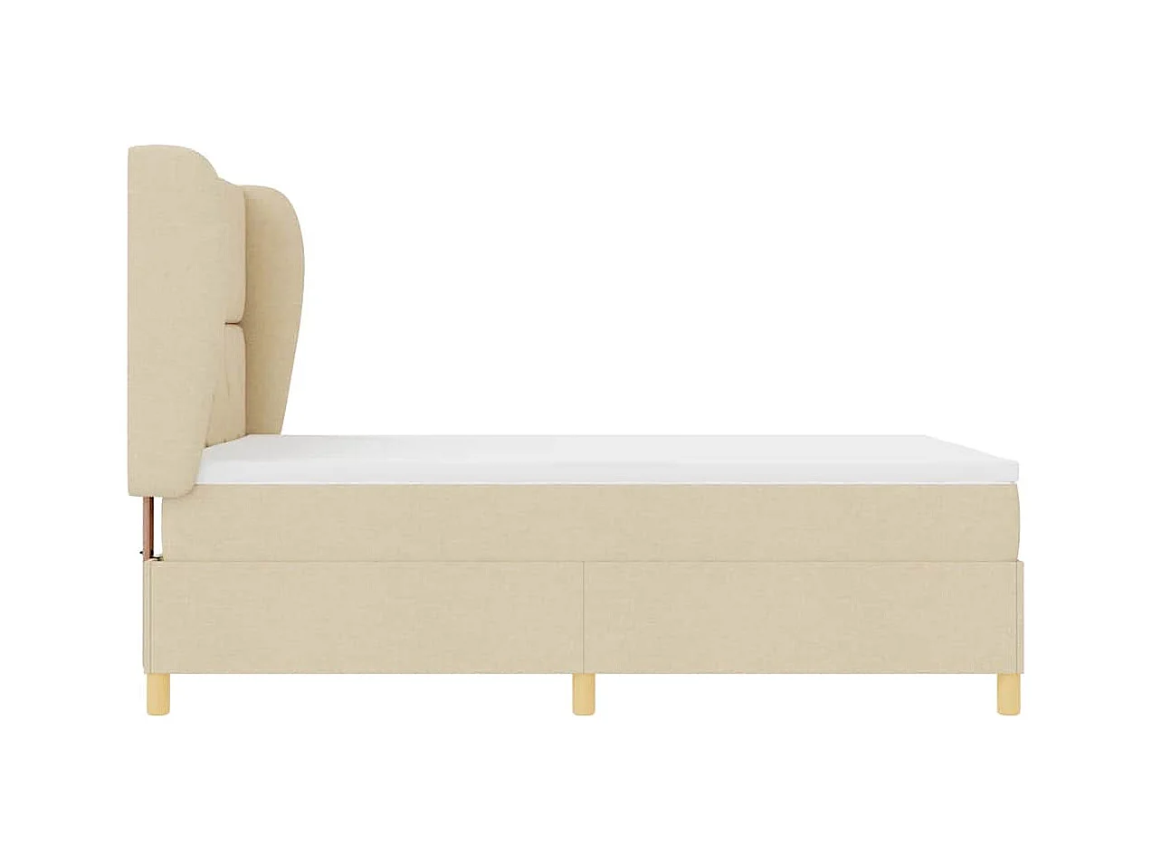 Cadre de lit avec matelas gris foncé 90x190 cm Crème