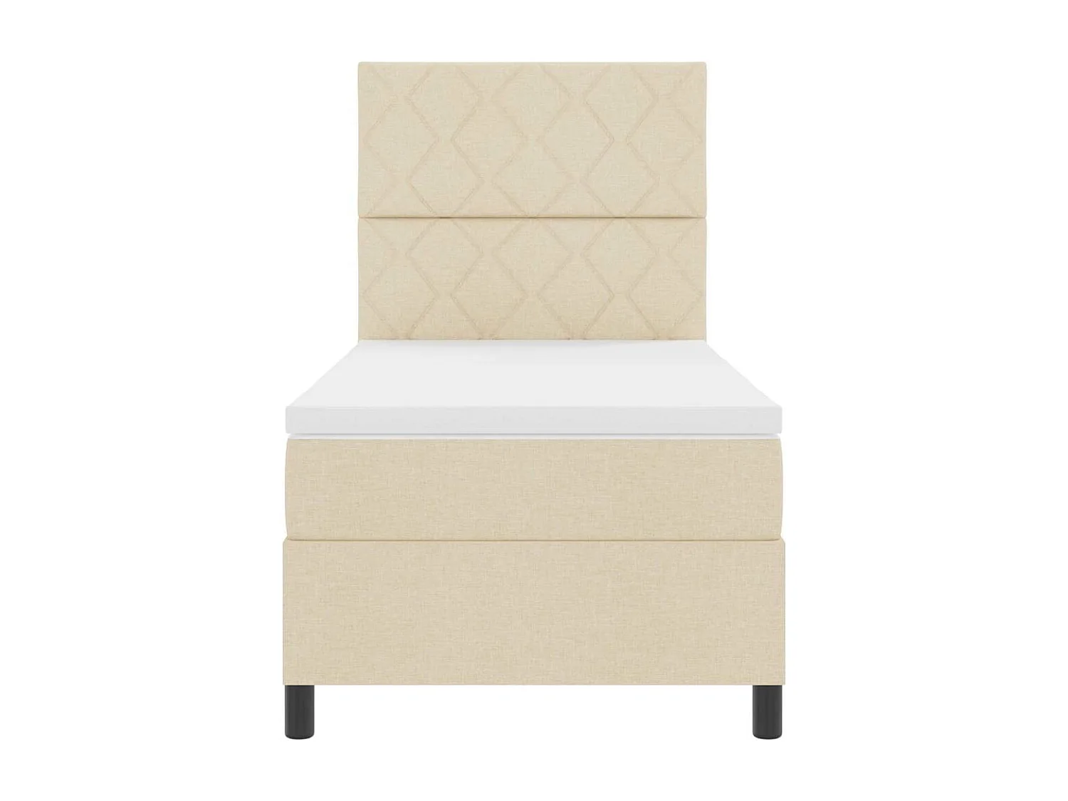 Cadre de lit avec matelas Crème 100 x 200 cm tissu