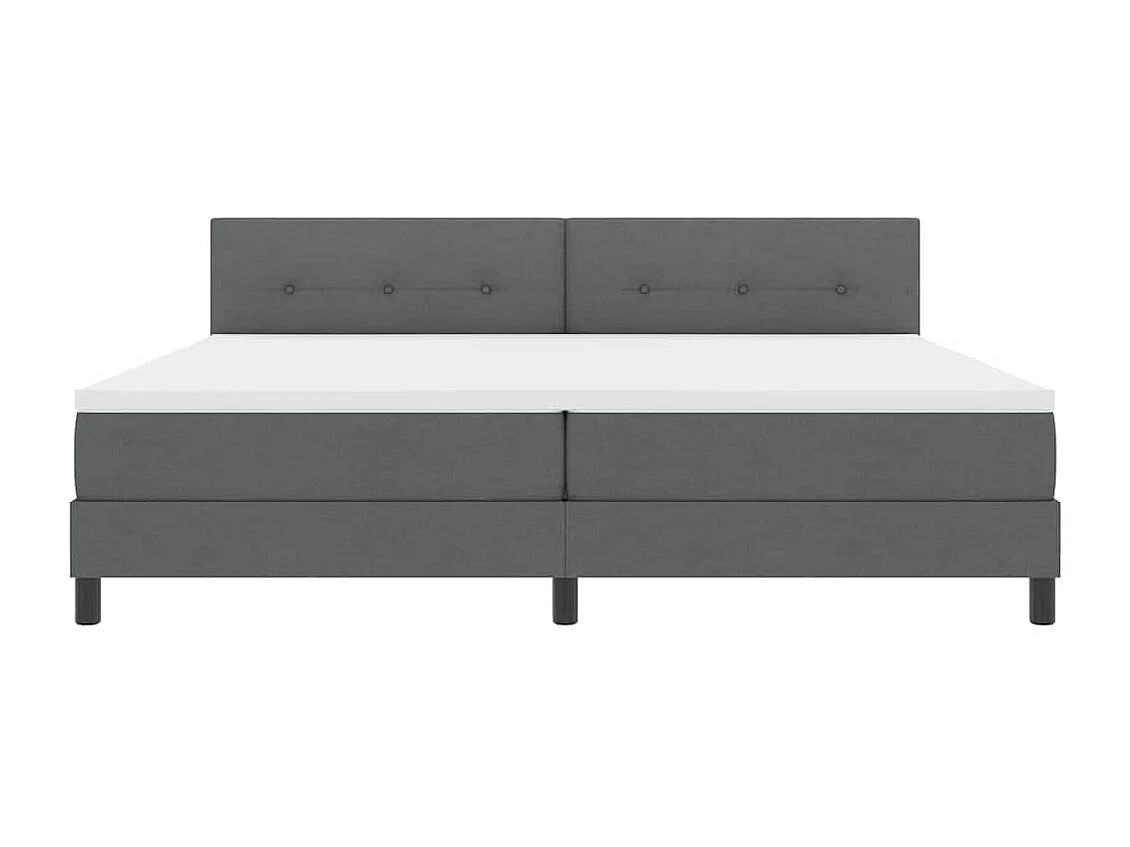 Cadre de lit avec matelas Gris foncé 200 x 200 cm tissu
