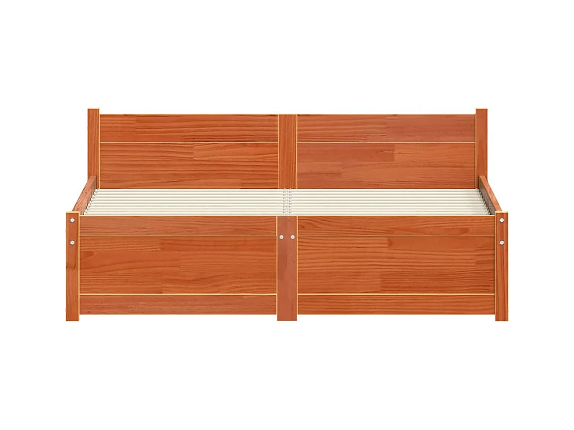 Cadre de lit Marron cire 120 x 190 cm Bois massif en pin