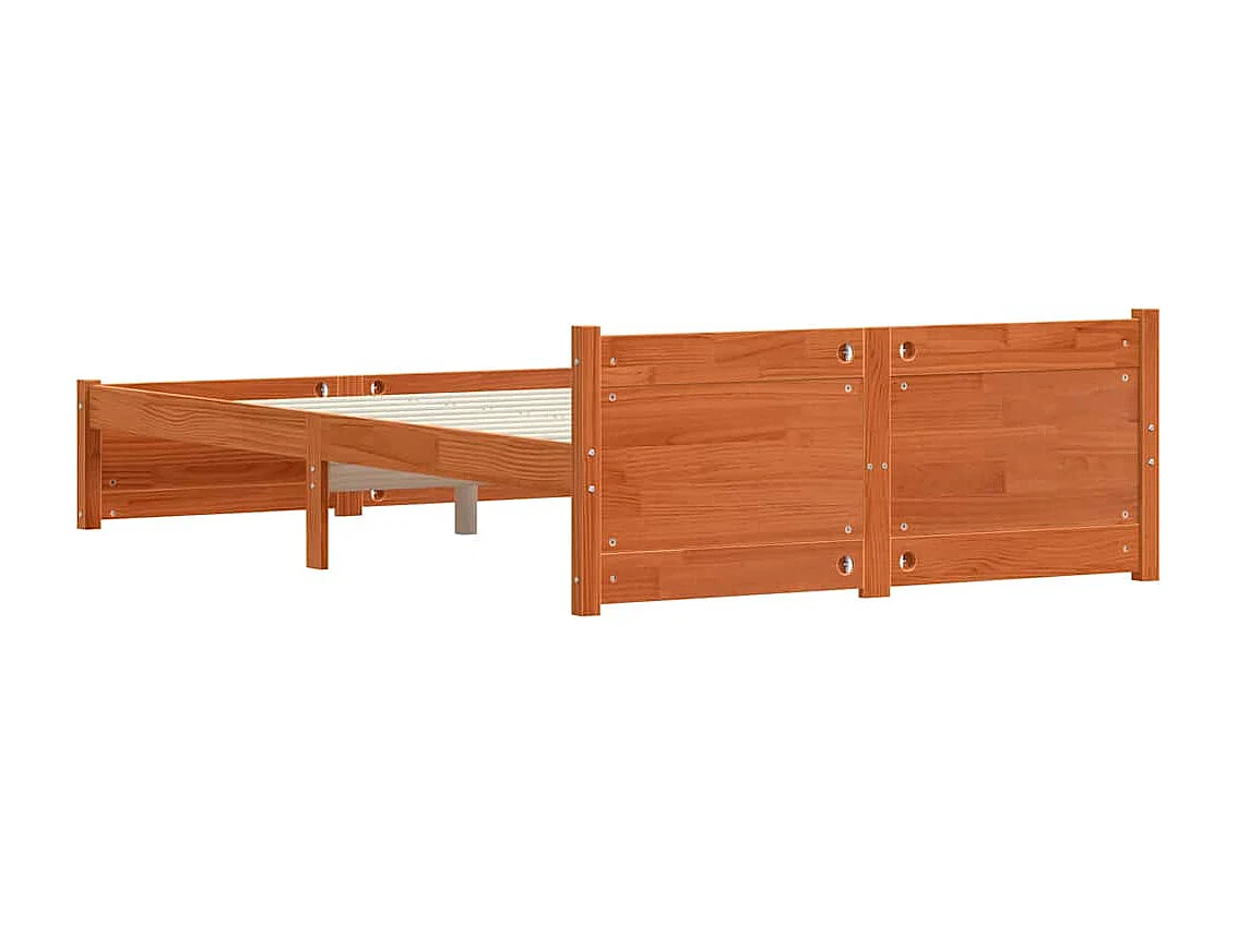 Cadre de lit Marron cire 120 x 190 cm Bois massif en pin