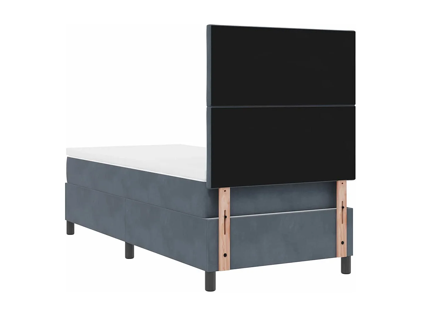 Cama tipo Box Spring Gris oscuro 90 x 190 cm Terciopelo