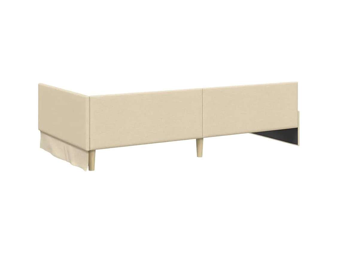 Cadre de lit d'angle avec tête de lit Crème 80 x 200 cm