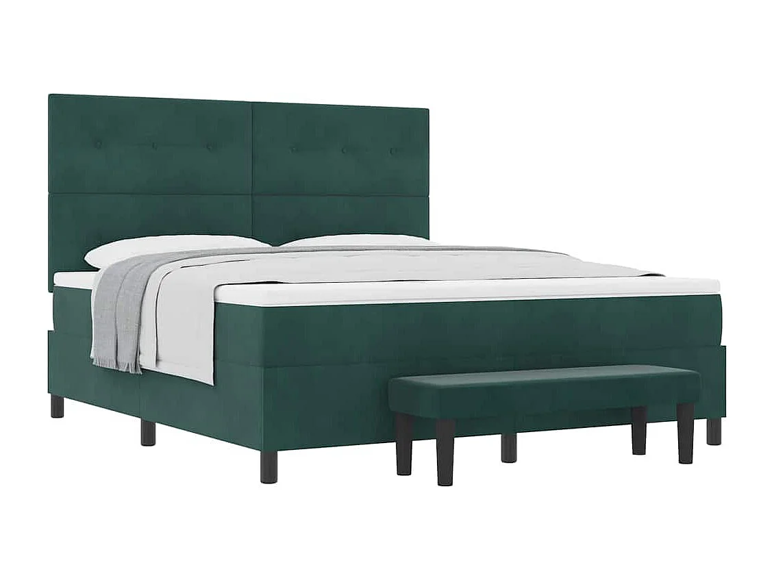 Boxspring bed met matras Donkergroen 180 x 200 cm Fluweel