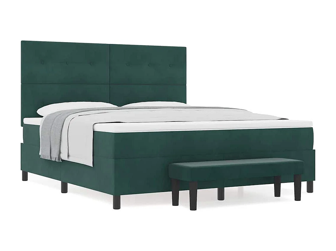 Boxspring bed met matras Donkergroen 180 x 200 cm Fluweel