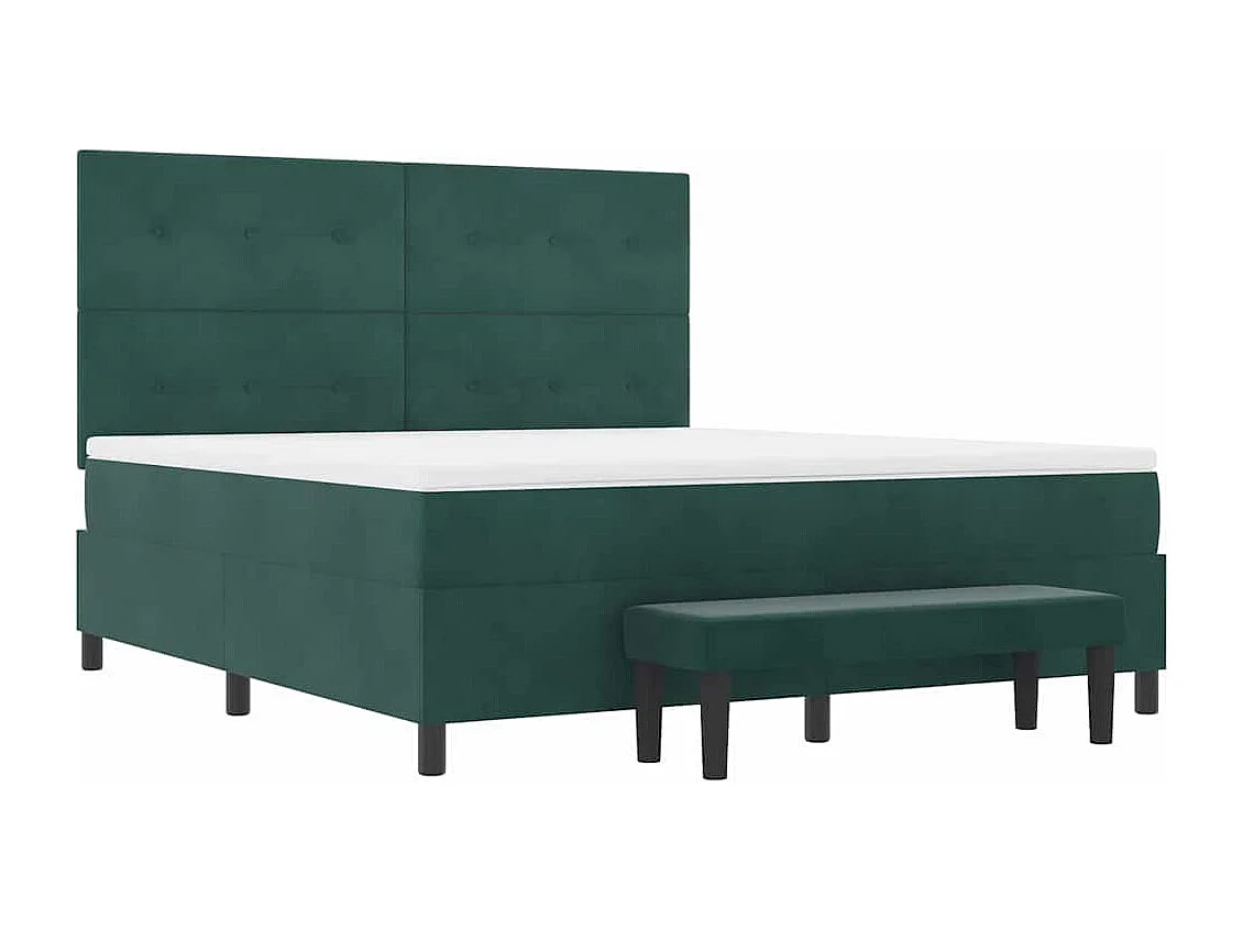 Boxspring bed met matras Donkergroen 180 x 200 cm Fluweel