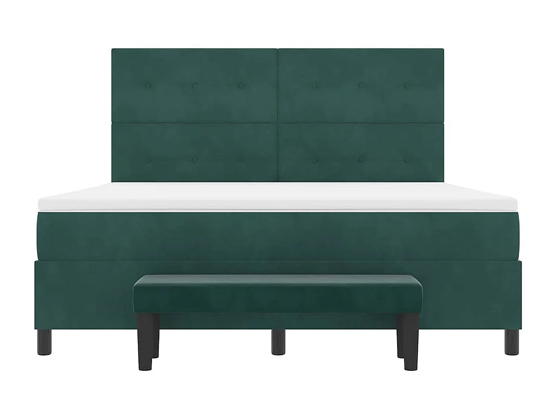 Boxspring bed met matras Donkergroen 180 x 200 cm Fluweel