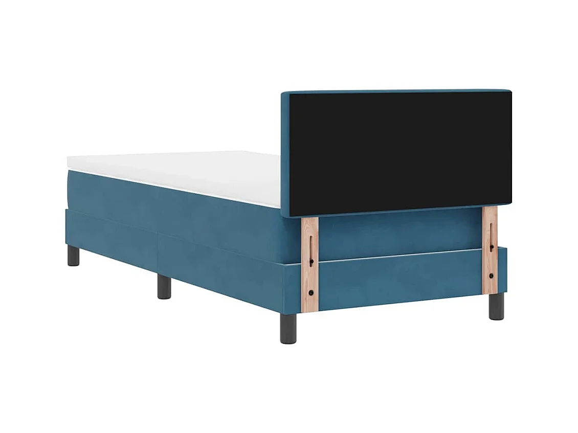 Cama con Somier y Colchón Azul Oscuro 90 x 200 cm tela