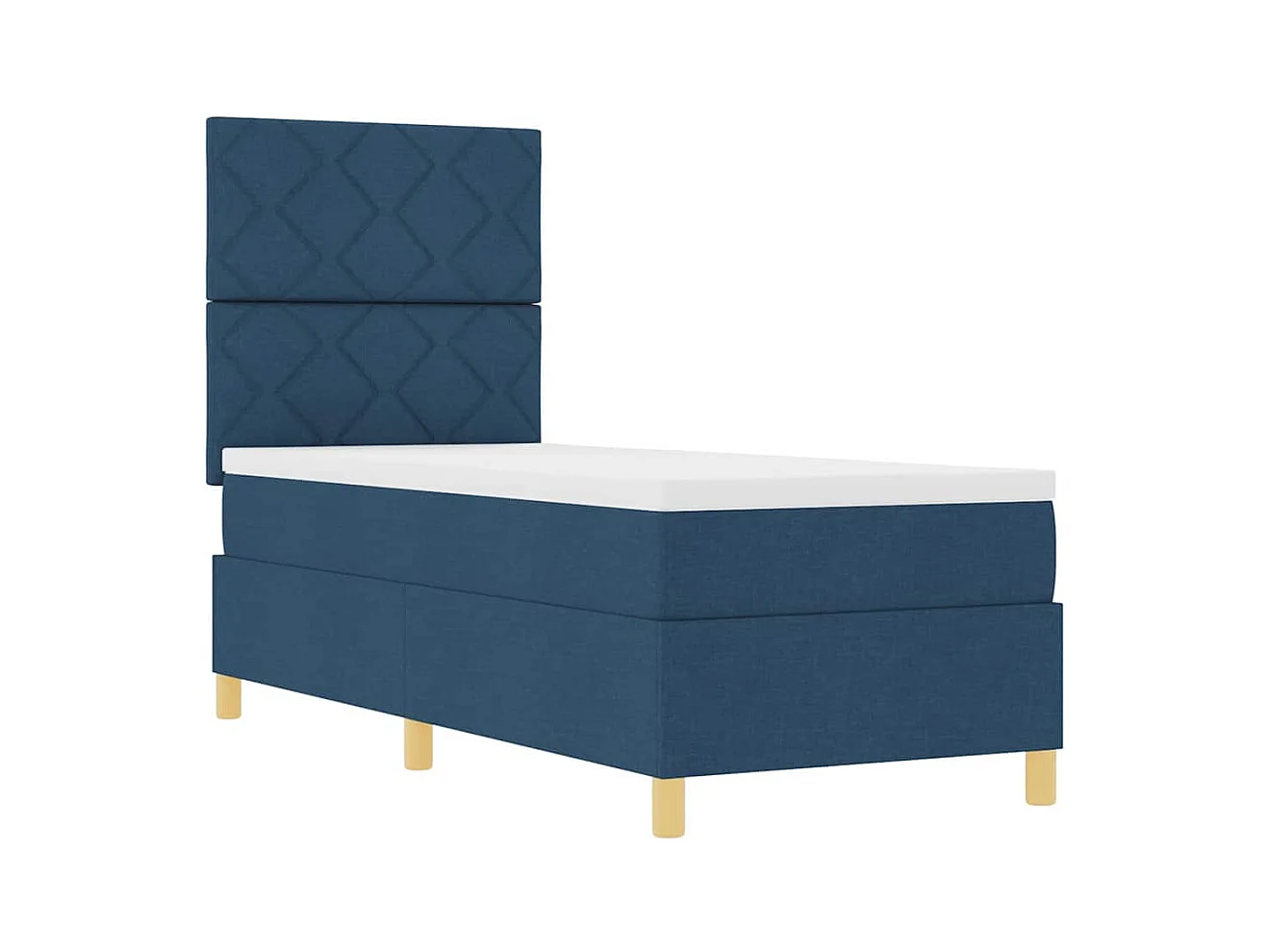 Cadre de lit avec matelas Bleu 80 x 200 cm tissu