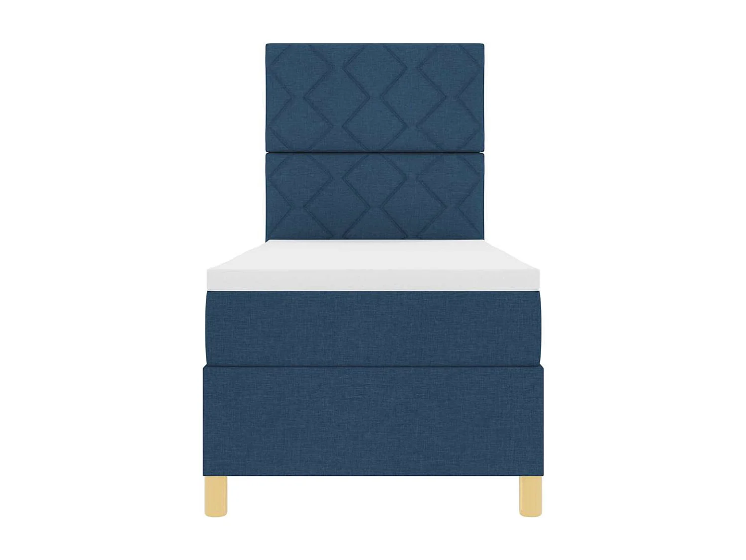 Cama tipo Box Spring con colchón Azul 80 x 200 cm tela