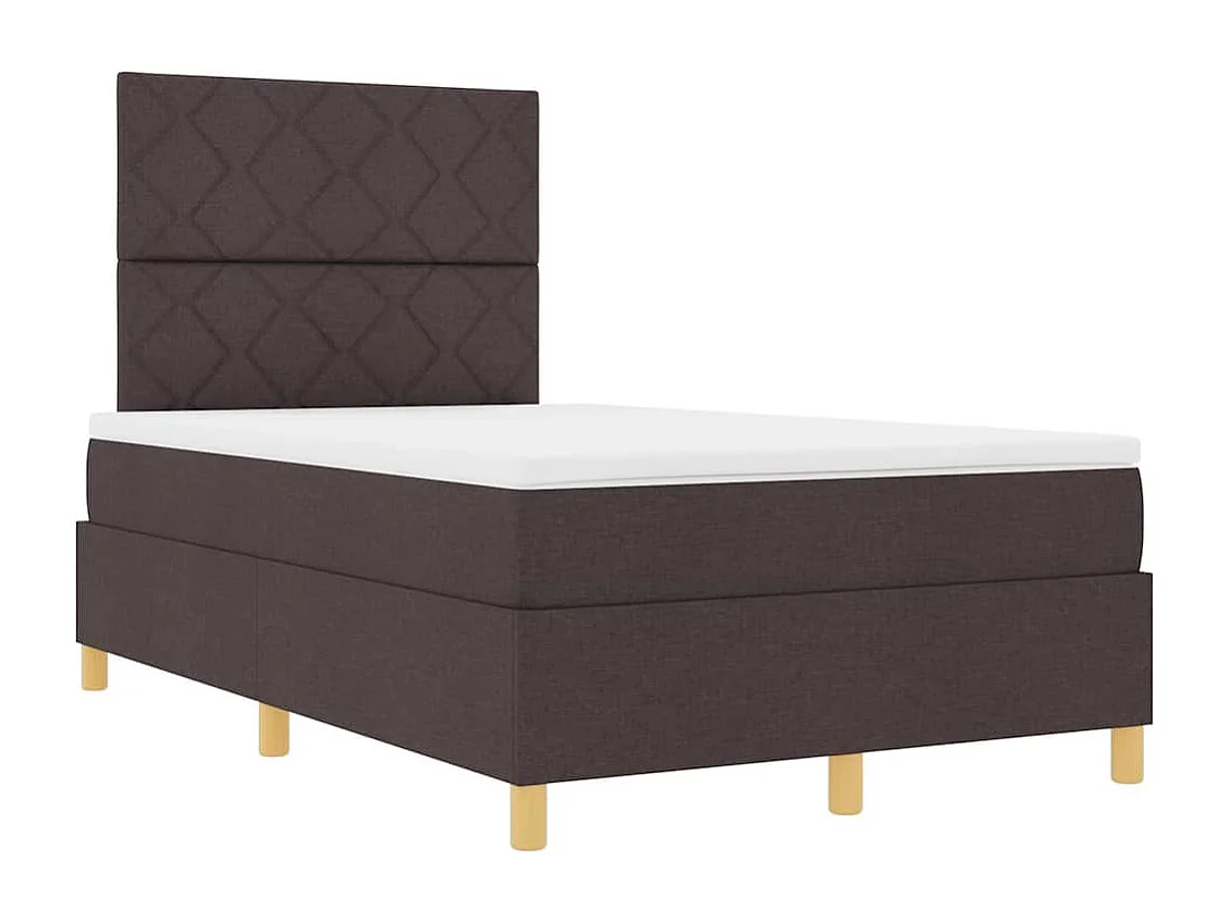 Cama tipo Box Spring Marrón oscuro 120 x 200 cm tela