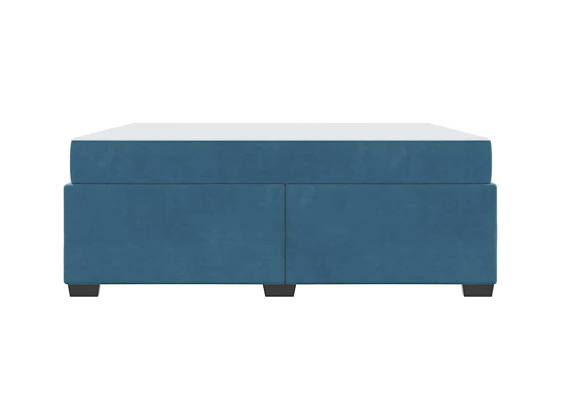 Cadre de lit avec matelas Bleu foncé 180 x 200 cm Velours