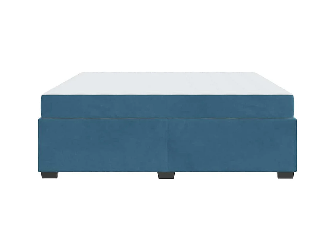 Cadre de lit avec matelas Bleu foncé 180 x 200 cm Velours