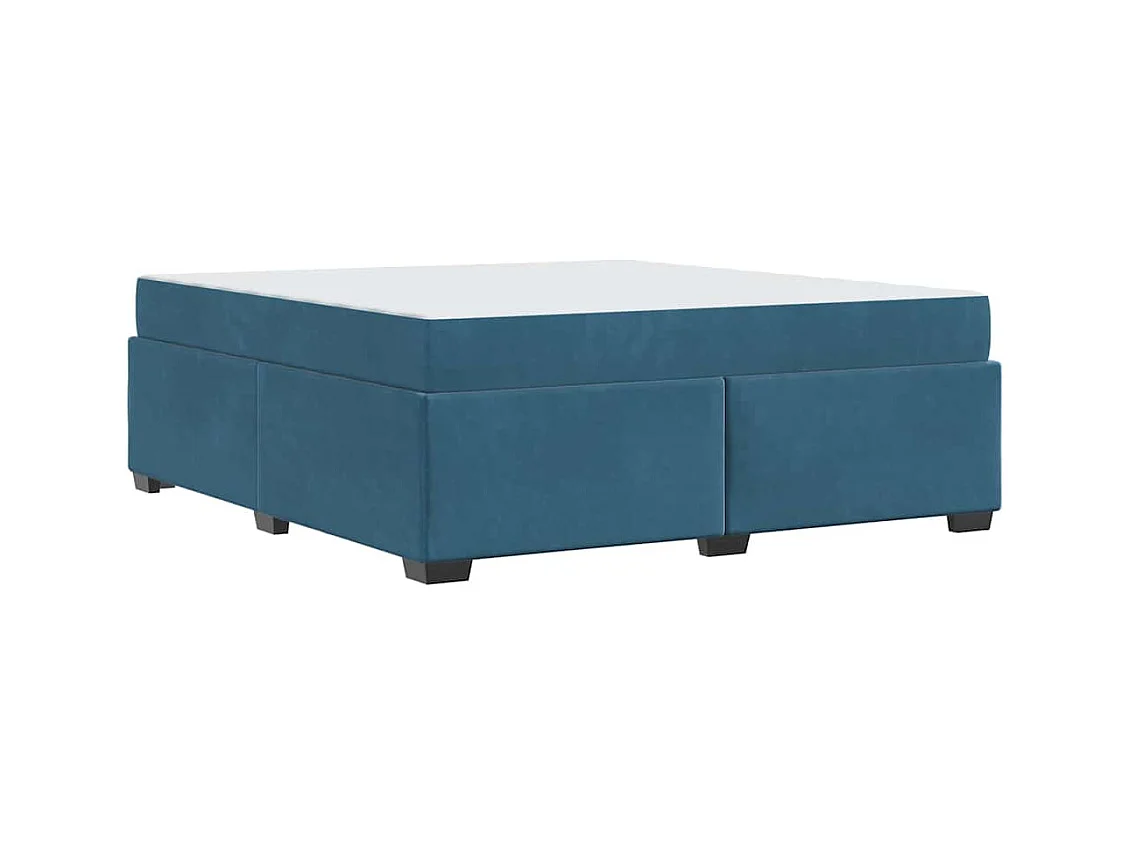 Cadre de lit avec matelas Bleu foncé 180 x 200 cm Velours