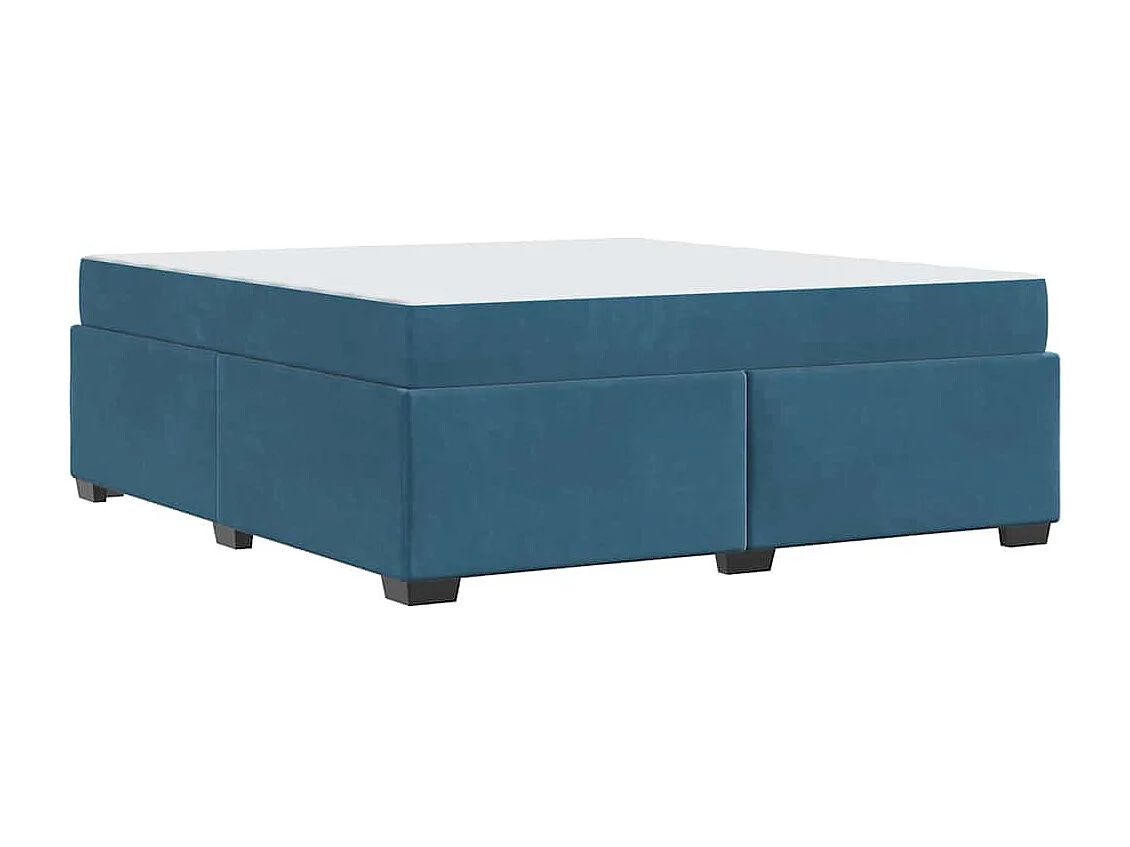 Bedframe met matras met matras Donkerblauw 180 x 200 cm Fluweel