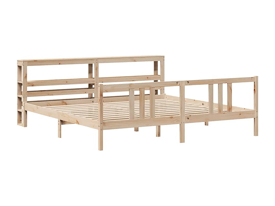 Estructura de cama con cabecero madera maciza pino 180x200 cm