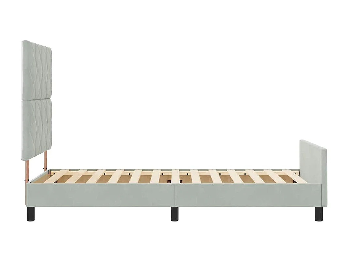 Bedframe met hoofdeinde Lichtgrijs 100 x 200 cm Fluweel