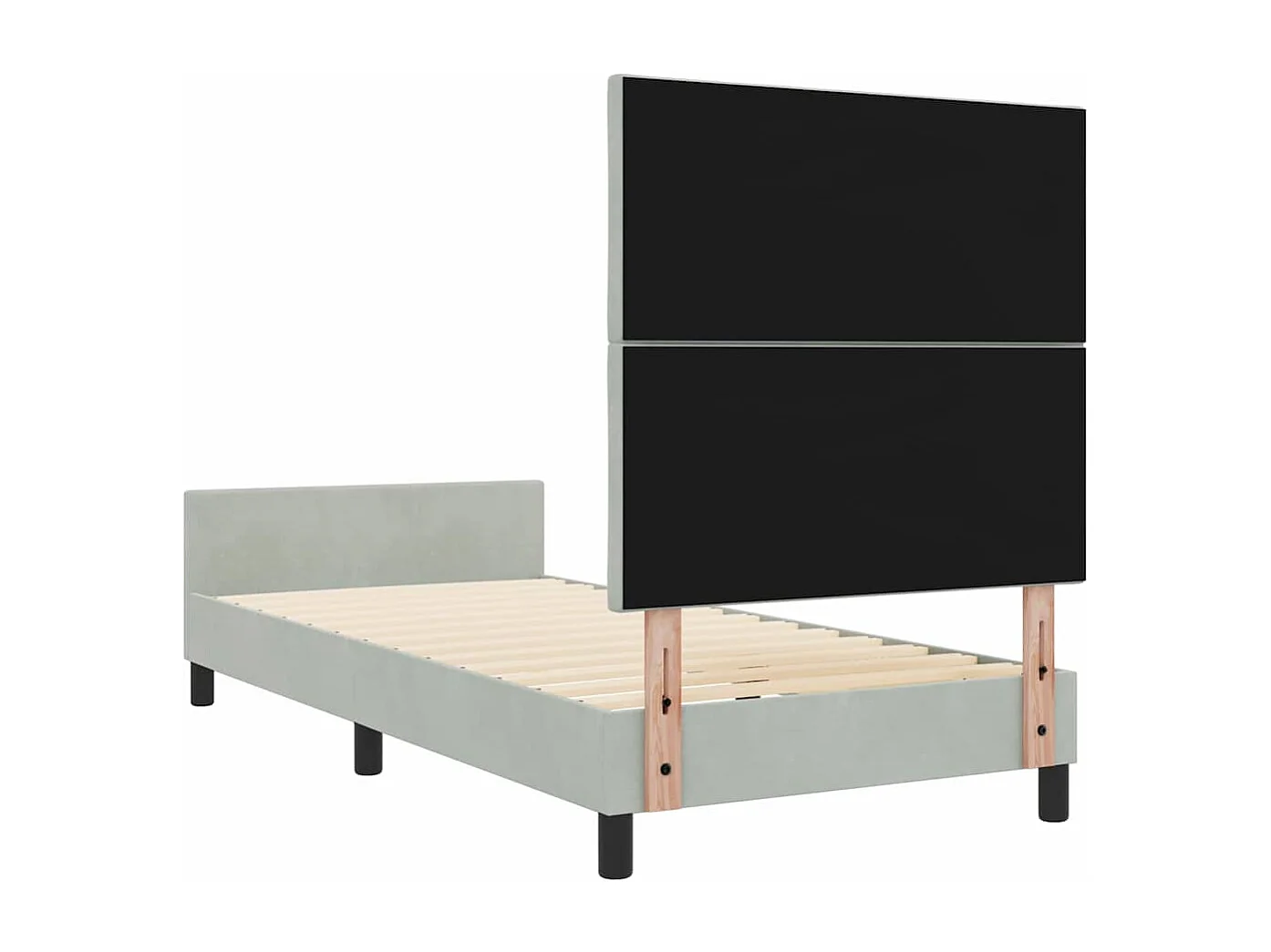 Bedframe met hoofdeinde Lichtgrijs 100 x 200 cm Fluweel