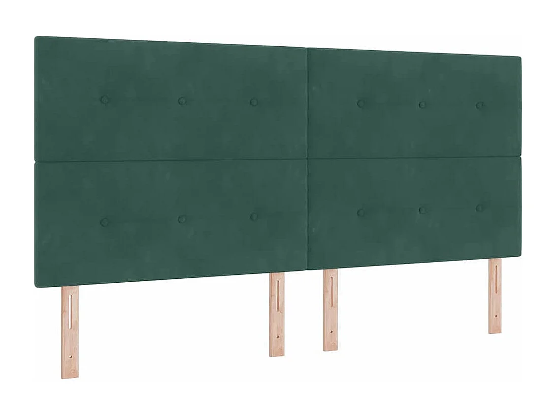 Cadre de lit avec tête de lit Vert foncé 200 x 200 cm Velours