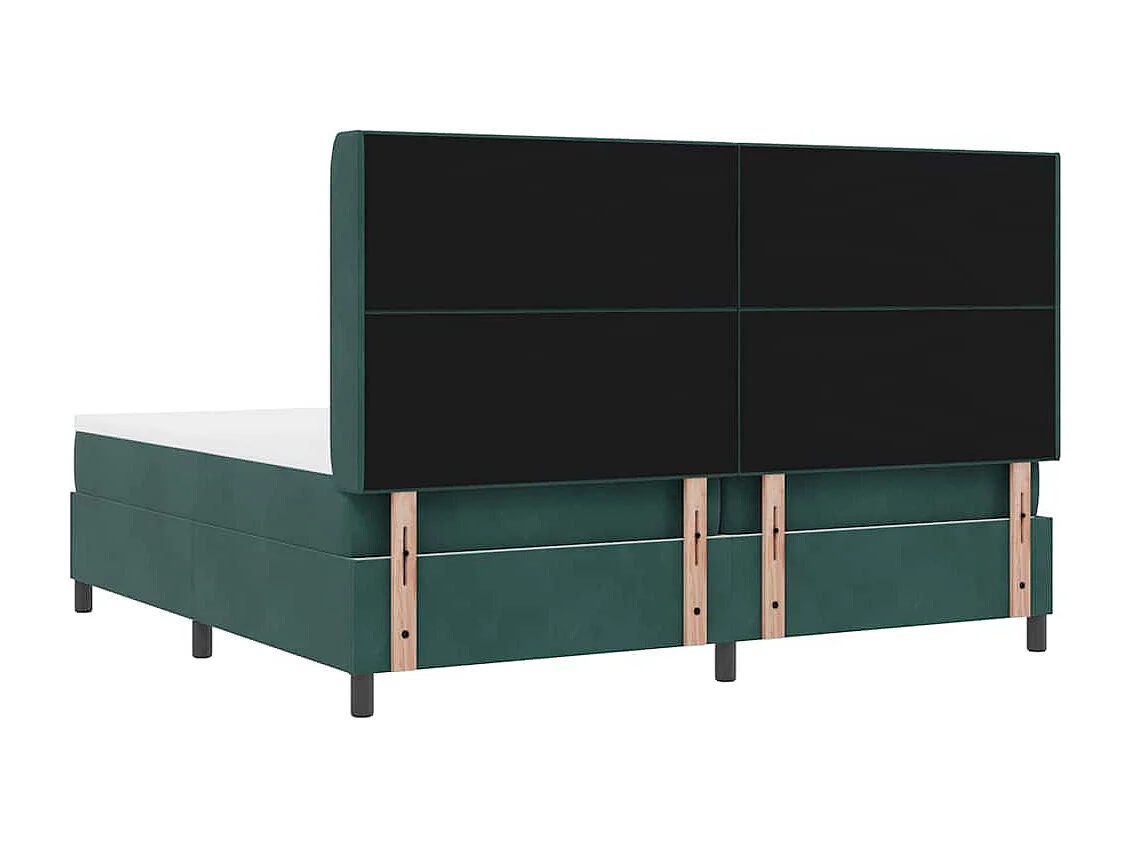 Cadre de lit avec tête de lit Vert foncé 200 x 200 cm Velours