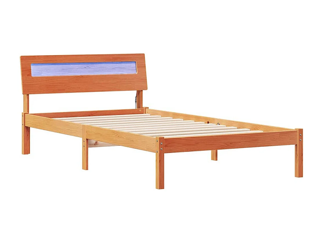 Estrutura da Cama com cabeceira Castanho-mel 80 x 200 cm