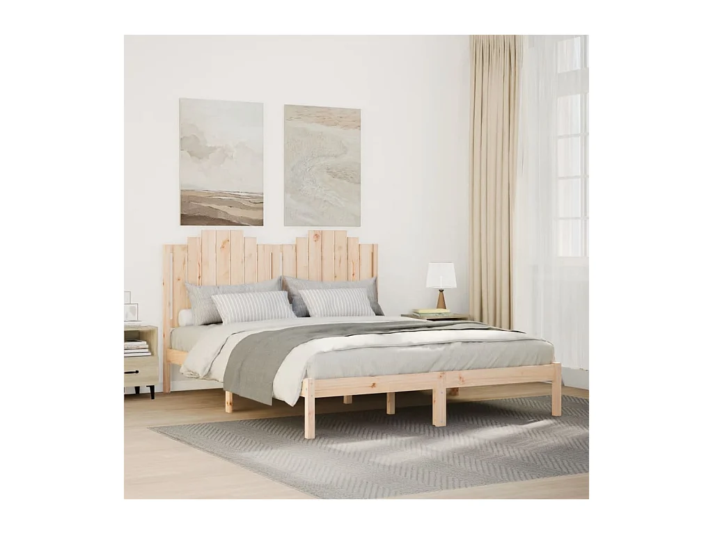 Cadre de lit extra long sans matelas 140x220 cm bois massif