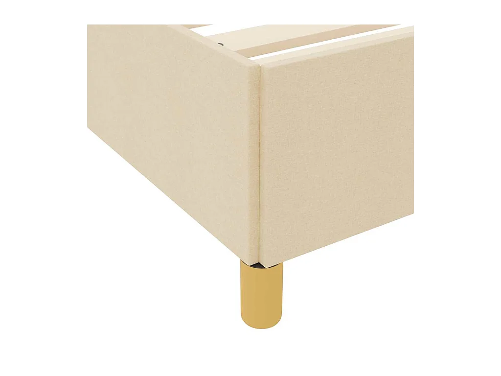 Cadre de lit Crème et Beige et Blanc 180 x 200 cm tissu