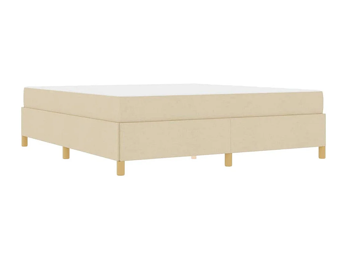 Cadre de lit Crème et Beige et Blanc 180 x 200 cm tissu