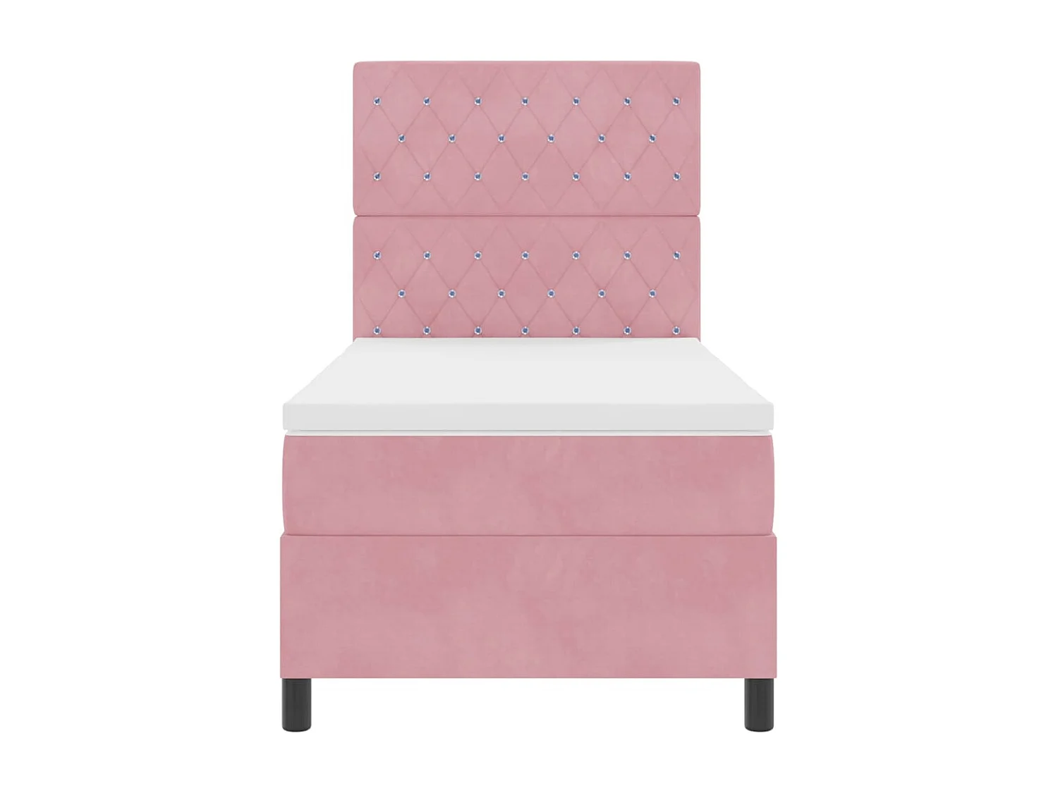 Cama tipo Box Spring con colchón Rosa 90 x 200 cm Terciopelo