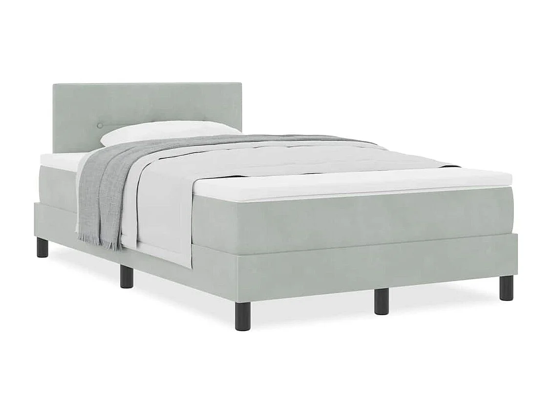 Cama con Somier y Colchón Gris Claro 120 x 190 cm tela