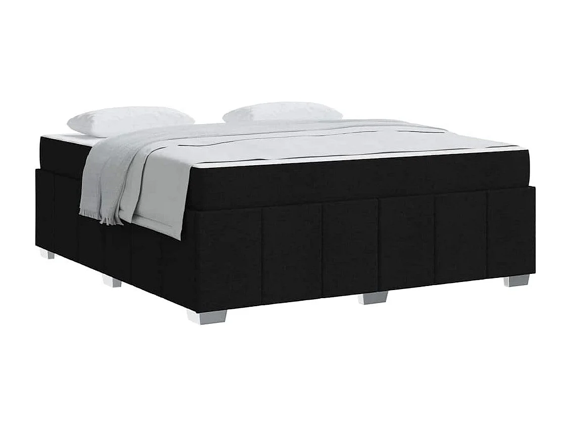 Cadre de lit avec matelas Noir 180 x 200 cm tissu