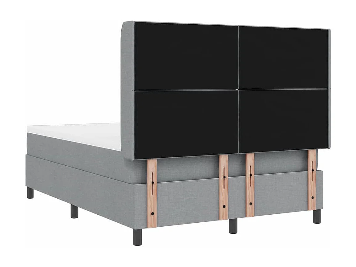 Cadre de lit avec matelas Gris clair 140 x 200 cm tissu