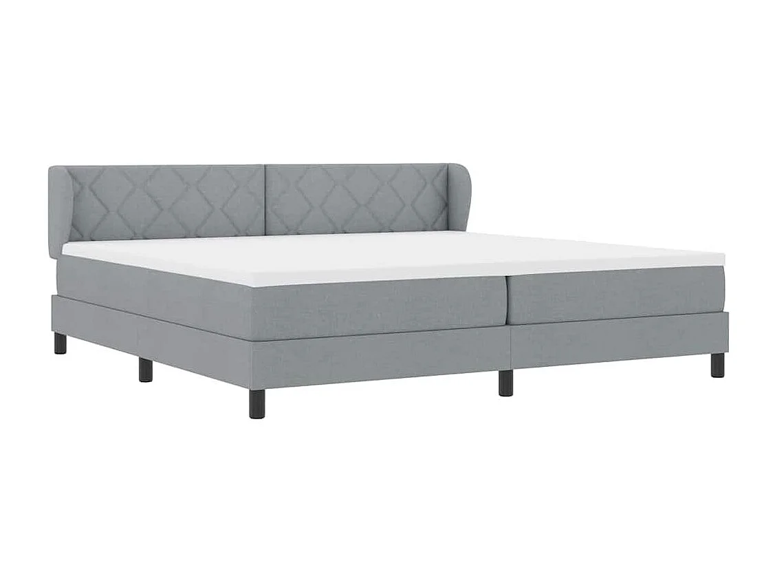 Cadre de lit avec matelas Gris clair 200 x 200 cm tissu