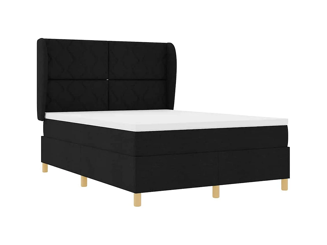 Cadre de lit avec matelas gris foncé 90x190 cm Noir